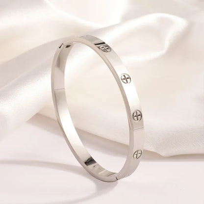 European American Stainless Steel Cross Bracelet - Gold & Silver Couple Jewelry, Perfect Holiday Gift for Men & Women