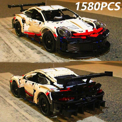1580PCS RC Car Building Set – 1:10 Technical Racing Car with Motor & LED Lights, Adult Toy Gift