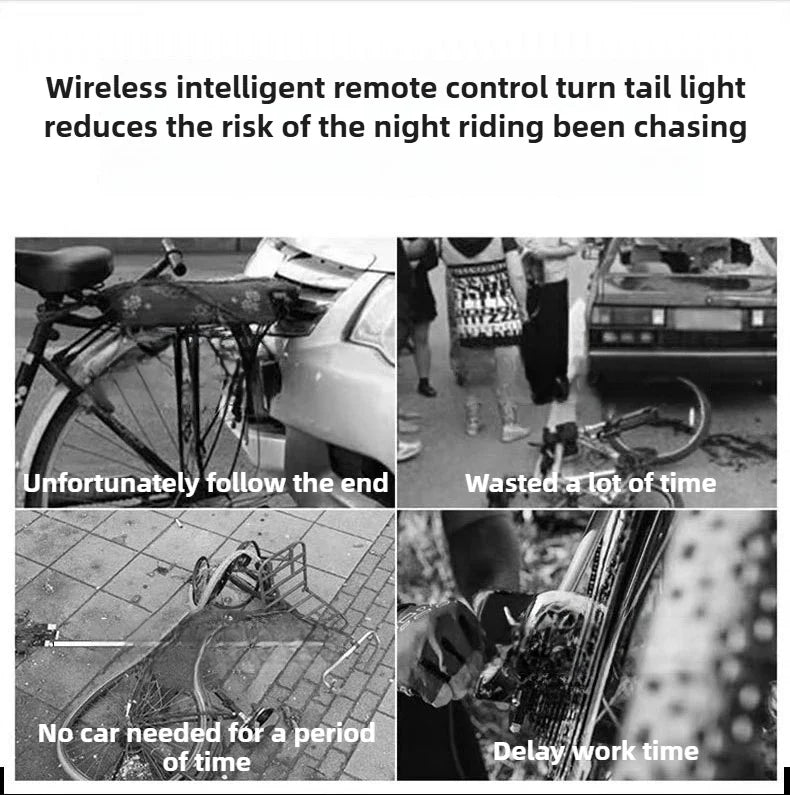 Rechargeable Bike Tail Light with Turn Signals | Wireless Remote Cycling Back Light for Night Riding