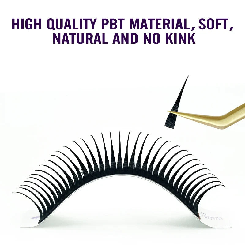 NATUHANA 0.07mm Wet Eyelash Extensions – Manga Wispy Spikes & Premade Fans for Cosplay & Volume