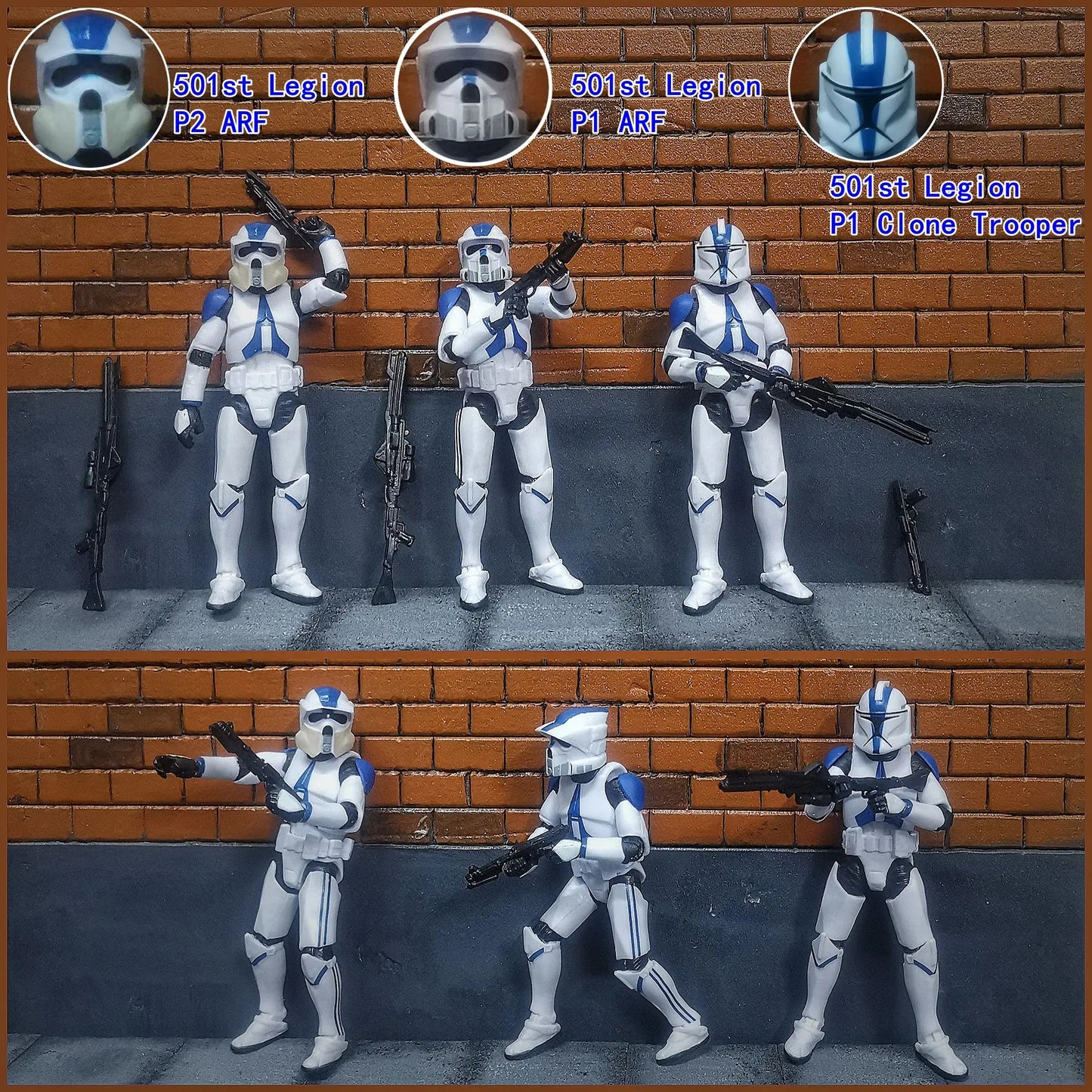 Star Wars 3.75" Clone Trooper Action Figure — 1/18 501st & 187th Legion REX ARF P1/P2 Toy Model