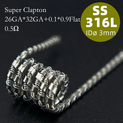 21-Pack PreMade 3mm Resistance Wire Coils — Jaw Clips, Springs, A1/SS316L/Ni80 for Vaping Builds