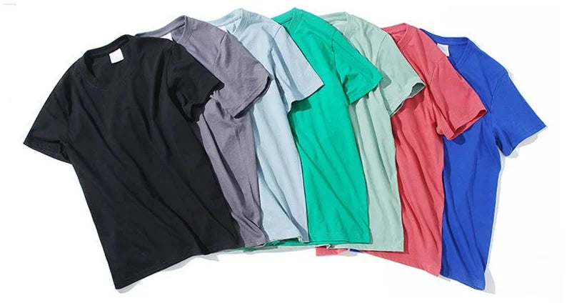 100% Cotton Unisex T-Shirt – Solid Color O-Neck Short Sleeve Tops for Men & Women, Summer Korean Loose Fit M-4XL