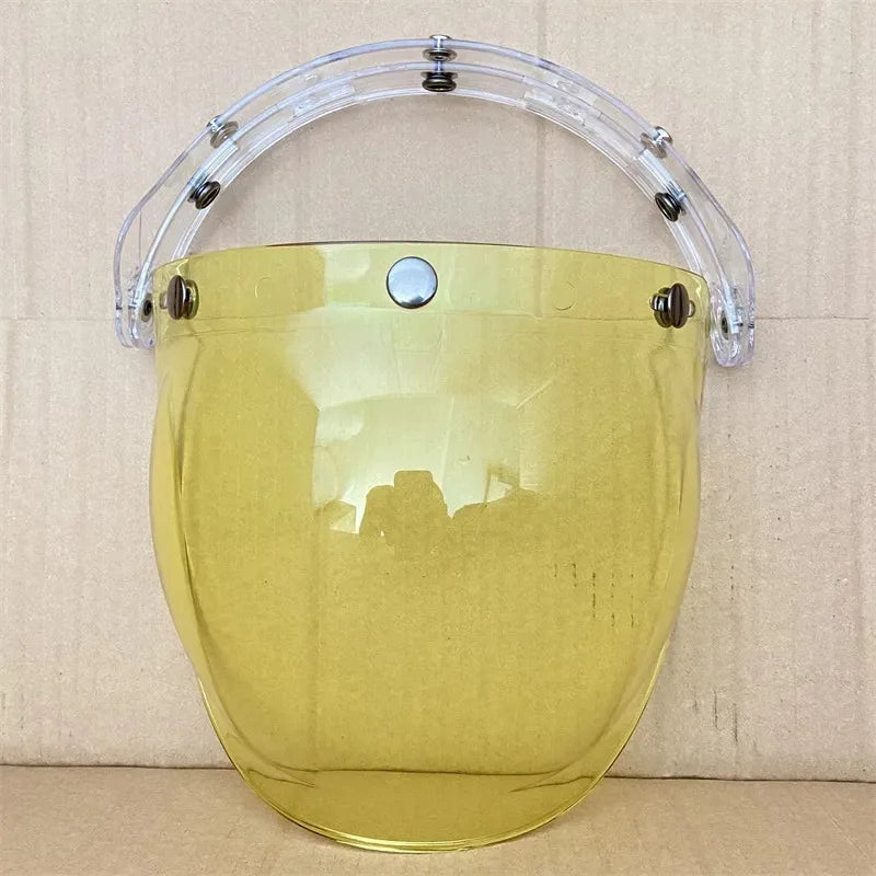 Open Face 3/4 Motorcycle Helmet Visor — Flip-Up Bubble PC Lens Windshield Shield for Casco Moto