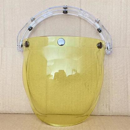 Open Face 3/4 Motorcycle Helmet Visor — Flip-Up Bubble PC Lens Windshield Shield for Casco Moto