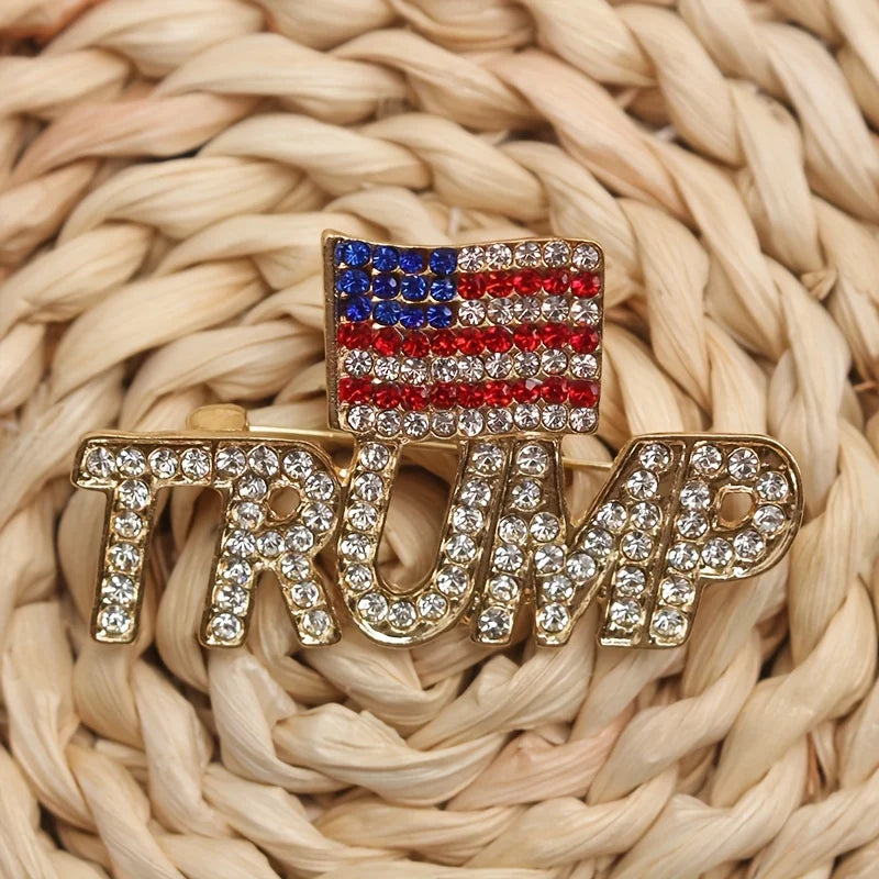 Hot Selling Trump America Flag Brooch – High-Quality Patriotic Pin Badge
