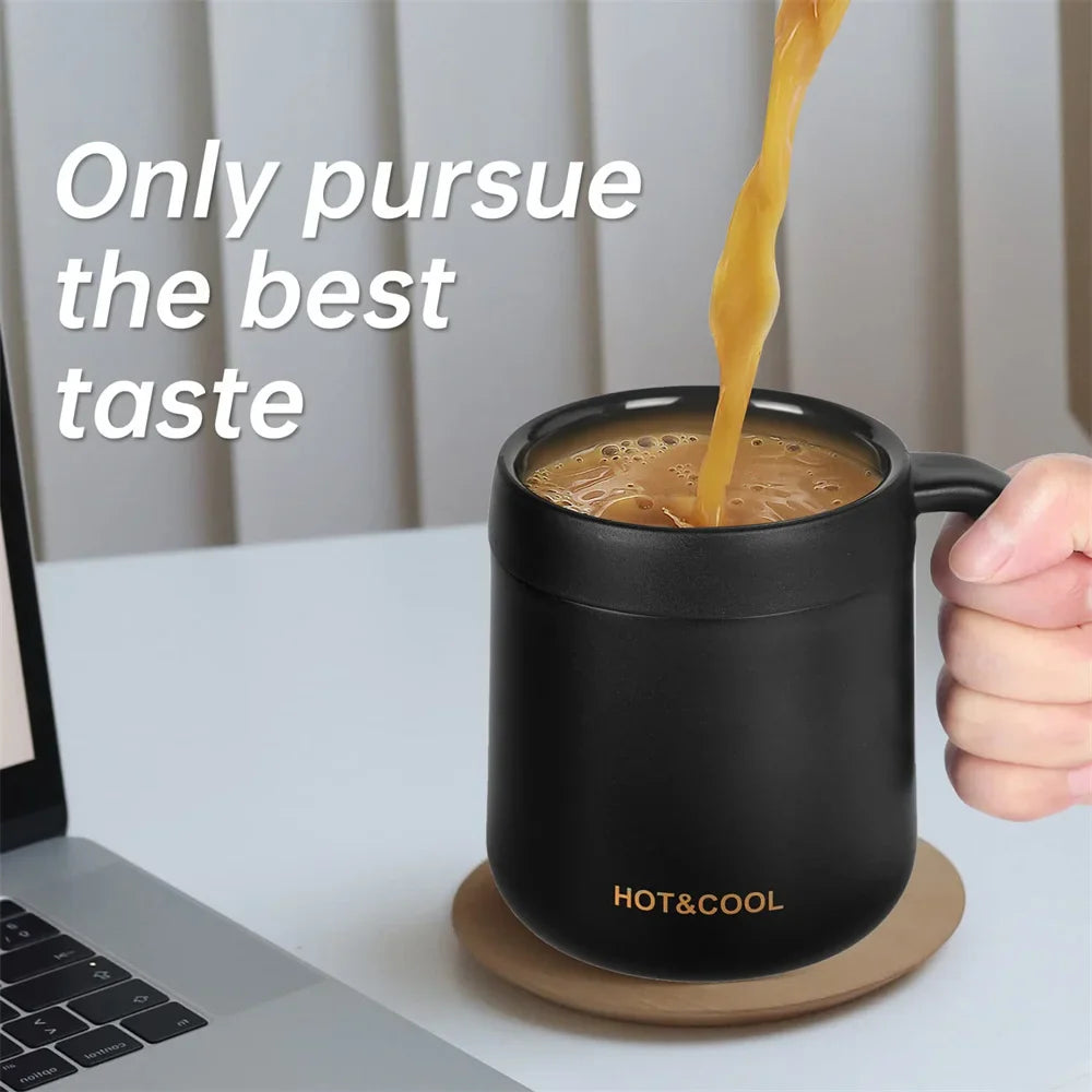 350/500ml Stainless Steel Insulated Coffee Mug with Handle - Tumbler and Thermos for Coffee and Tea