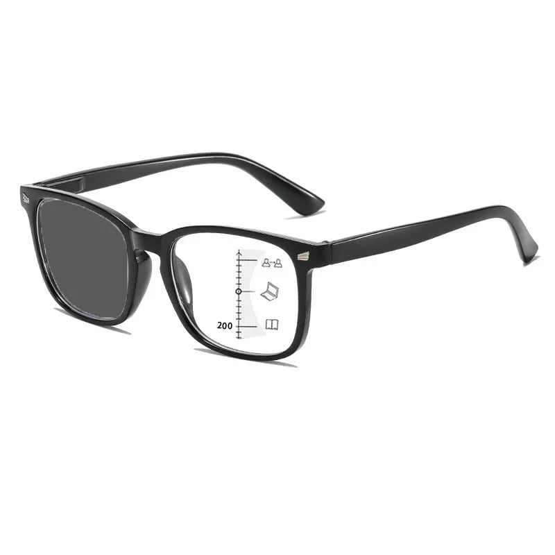 2024 Photochromic Anti-Blue Reading Glasses – Multifocal Presbyopic Eyewear with Intelligent Dual Light for Near & Far Vision