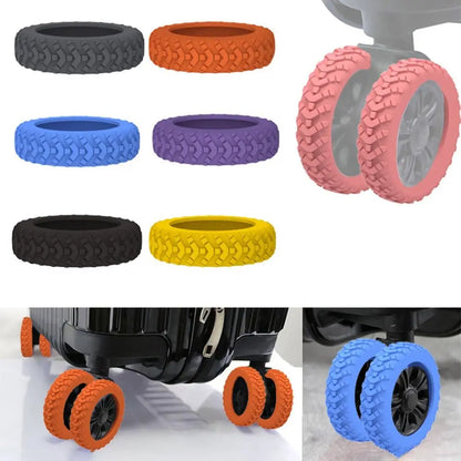 8pcs Travel Luggage Wheel Covers | Silicone Casters Protection for Suitcase, Noise-Reducing