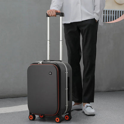 Mixi Carry-On Hardside Spinner Suitcase – Aluminum Frame Rolling Trolley Luggage with PC Shell & Durable Wheels