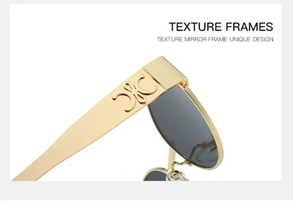 Luxury Metal Brand Sunglasses for Men & Women – Unisex Designer Oval Fashion Eyewear UV400 Shades