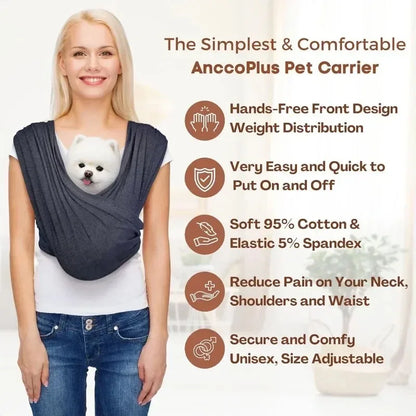 Small Pet Carrier Sling - Adjustable Breathable Front Facing Dog & Cat Bag for Hands-Free Travel
