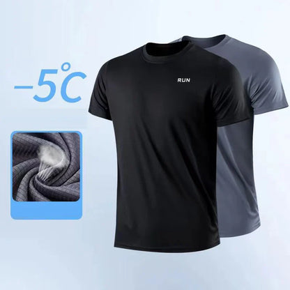 Men's Quick Dry Short Sleeve Gym Running T-Shirt | Moisture-Wicking Round Neck Sport Shirt | Lightweight Training Top