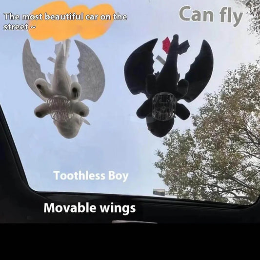 2025 Plush Car Accessory — 20/27/35CM Removable Buckle Little Dragon Toy with Movable Wings, Boys Gift (No Battery)
