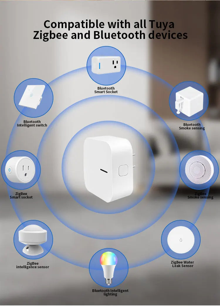 New Tuya Plug-in Multi-Mode ZigBee Bluetooth Gateway Hub – Smart Home Appliances Remote Controller, Alexa & Google Home Voice Control