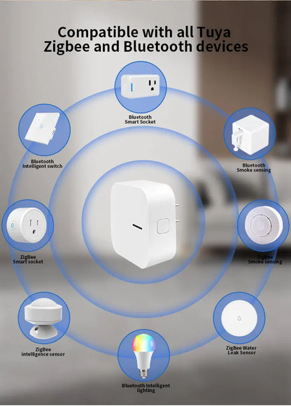 New Tuya Plug-in Multi-Mode ZigBee Bluetooth Gateway Hub – Smart Home Appliances Remote Controller, Alexa & Google Home Voice Control