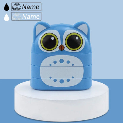 Custom Children’s Name Seal – Double-Layer Black & White Ink Stamp, Waterproof Name Sticker for School & Kindergarten