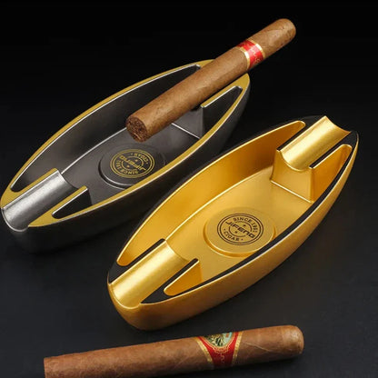 Portable Cigar Ashtray with 2 Slots – Lightweight Smoking Accessory for Men, Table Decoration Gift