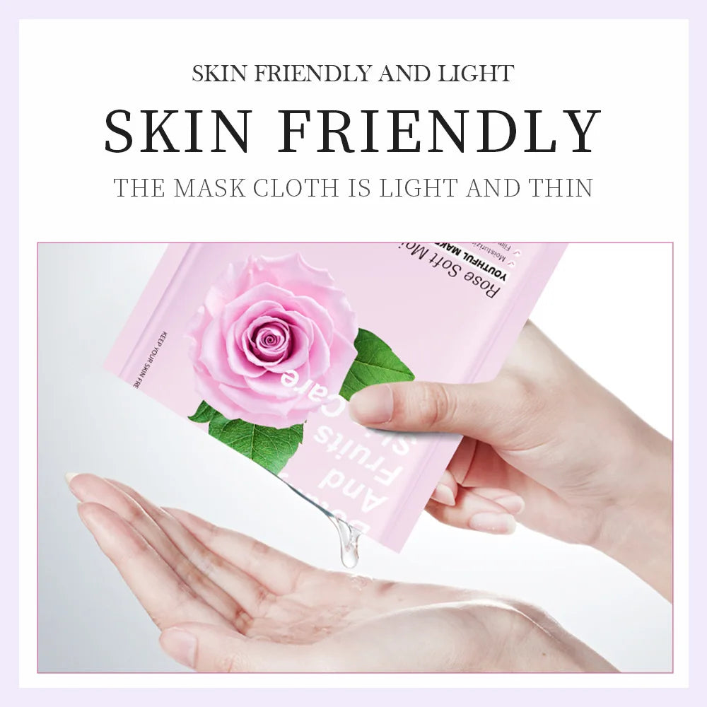 8PCS Natural Plant Facial Masks – Korean Skincare Hydrating, Moisturizing & Firming Face Care Set