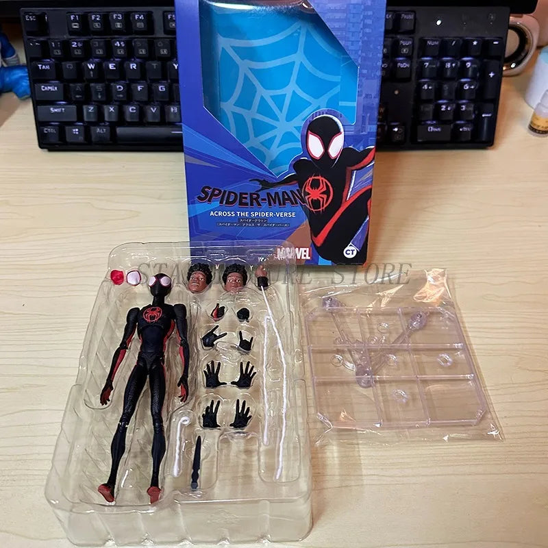 SHF Spider-Man Across the Spider-Verse Miles Morales Figure — 15cm PVC Marvel Collectible Action Toy