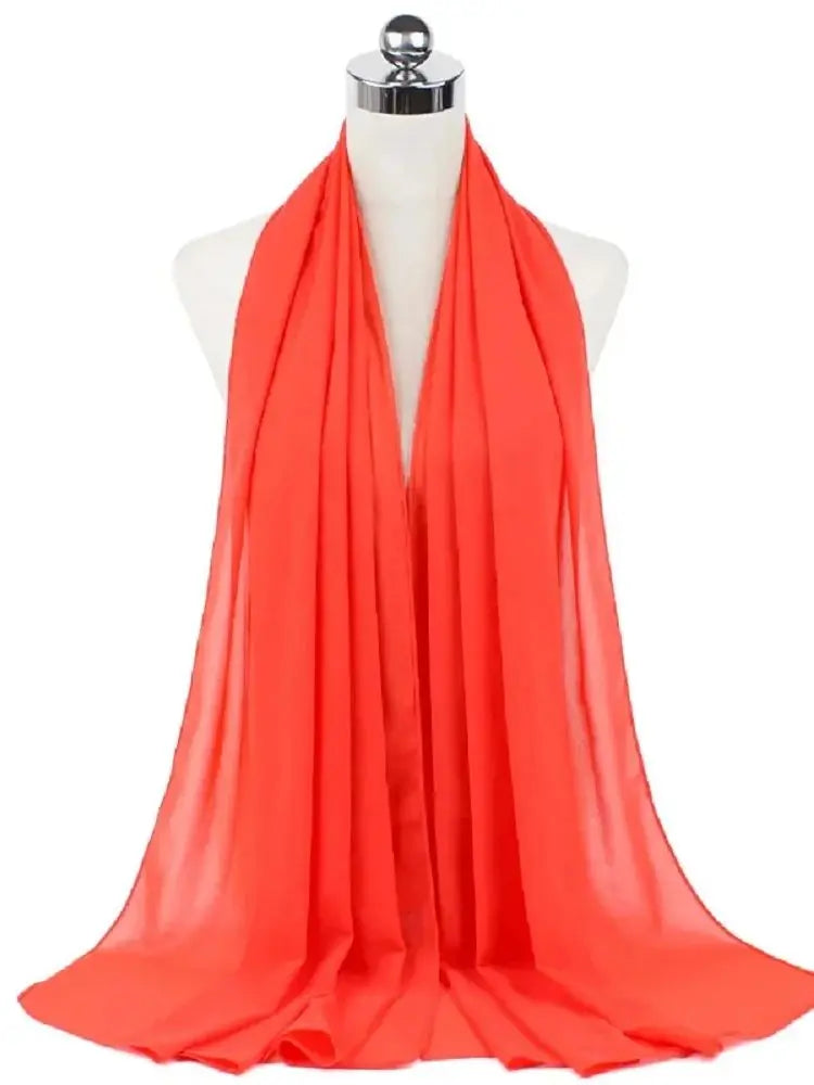 Women’s Solid Chiffon Instant Hijab – Ready-to-Wear Islamic Scarf, Muslim Shawl & Arab Head Wrap