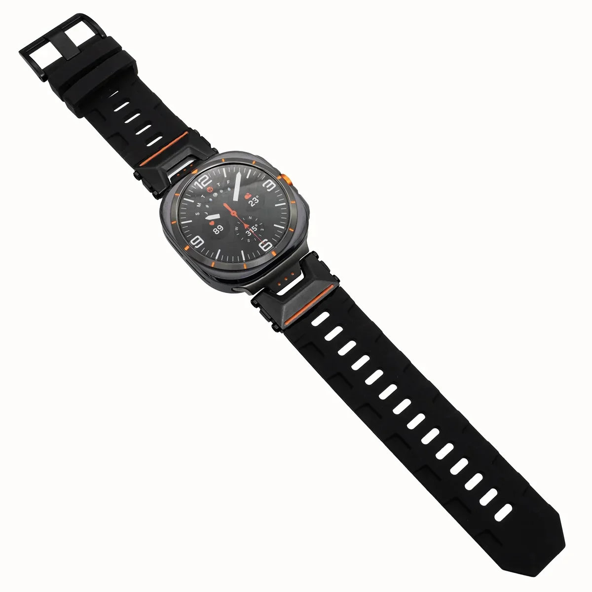 Soft Silicone Luxury Sport Strap for Samsung Galaxy Watch Ultra 47mm — No-Gap Curved End Band for Men