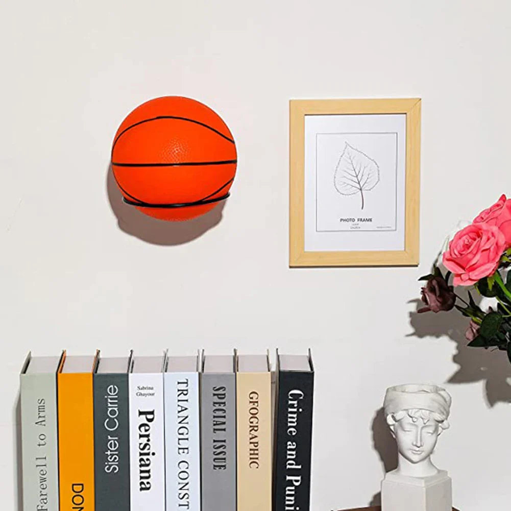 Wall-Mounted Basketball Storage Rack – Iron Multi-Purpose Football Display Shelf, Ball Holder & Space-Saving Living Room Decor