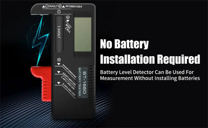 BT-168D Universal Battery Tester | Digital LCD Voltage Tester for AA, AAA, 9V, 1.5V, and Button Cell Batteries
