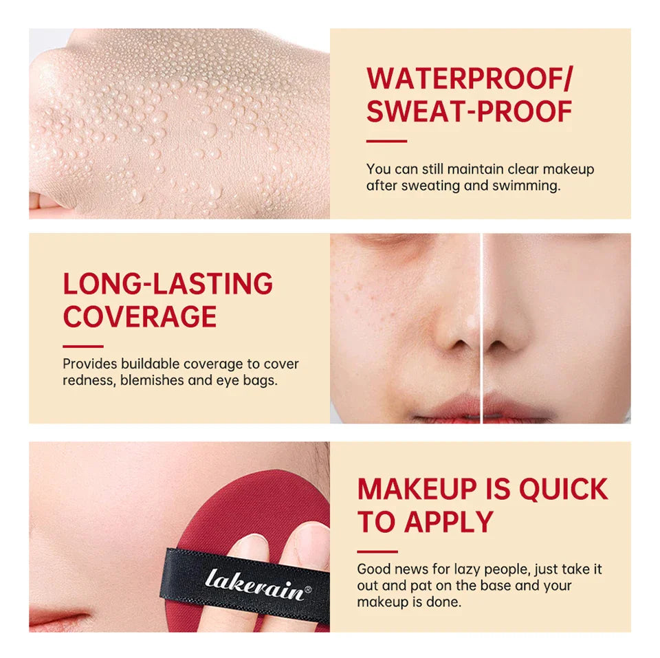 Sunscreen Cushion Foundation – Full Coverage, Waterproof & Long-Lasting Concealer Makeup