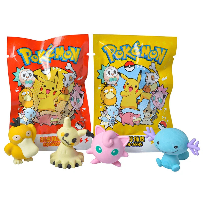 Kawaii Pikachu Blind Box Eraser – Anime Action Figure Stationery Toy