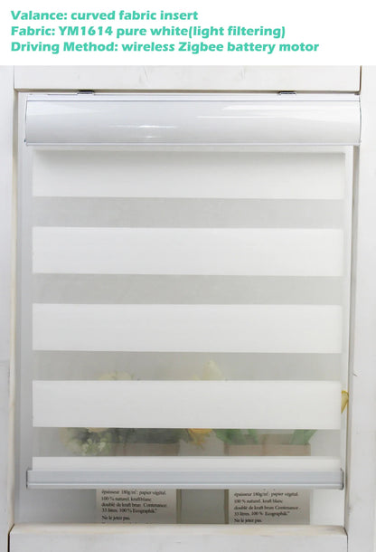 Decopedia Custom Made Zebra Blinds – Motorized Roller Blackout Day & Night Window Blinds for Sliding Doors