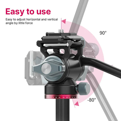 Ulanzi U-190 Panoramic Tripod Head – Hydraulic Fluid Video Damping Head for DSLR, Monopod & Mobile Camera Stand