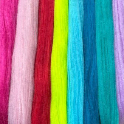2Pcs Purple Synthetic Ponytail Extensions – Long Straight Hair Accessories with Rubber Bands for Women & Halloween