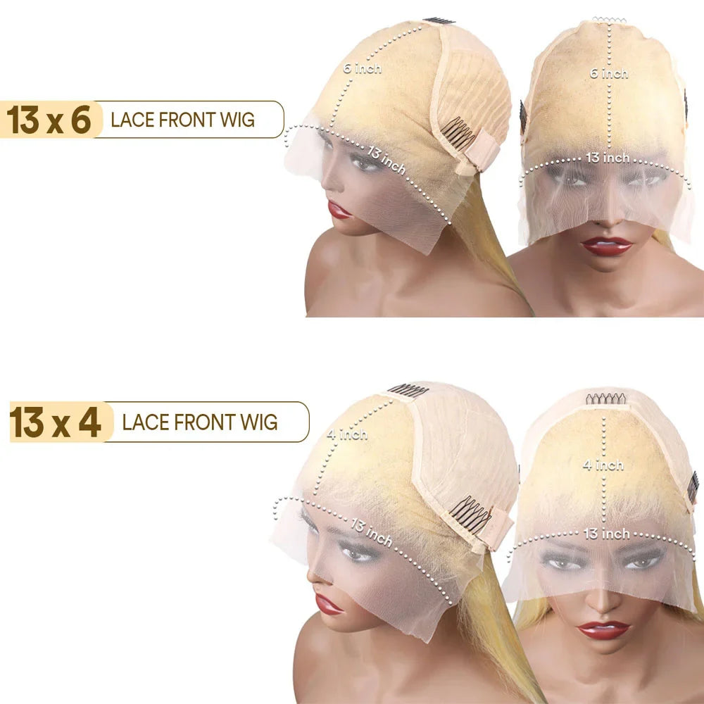 220 Density Straight Blonde 613 HD Lace Frontal Wig – 13x6/13x4 Brazilian Human Hair Colored Wig for Women