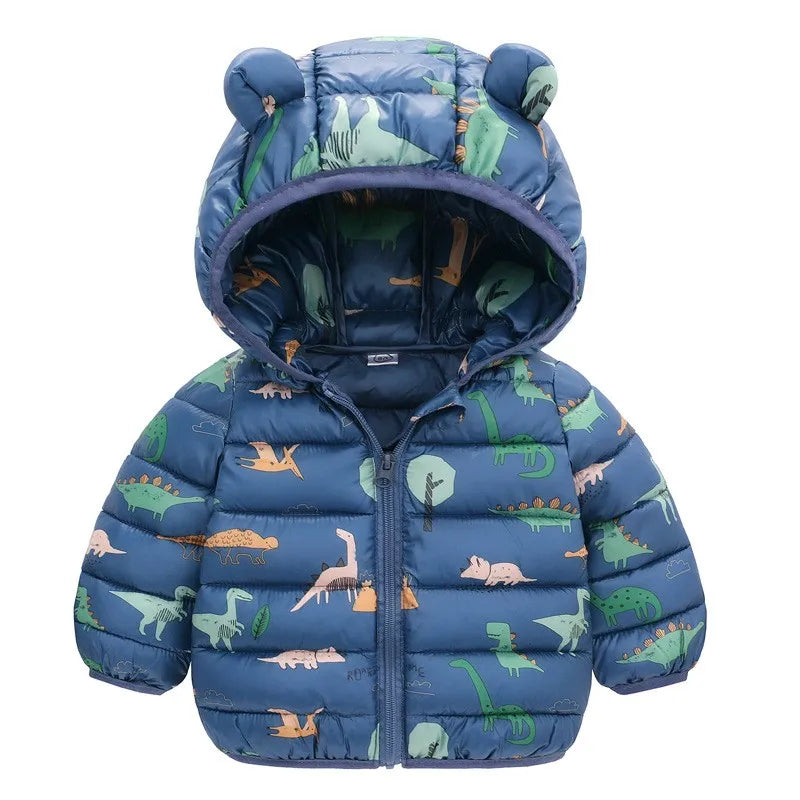 Baby Lightweight Hooded Down Jacket – Warm Zipper Coat for Boys & Girls (0-5 Years), Winter Outerwear Gift