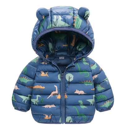 Baby Lightweight Hooded Down Jacket – Warm Zipper Coat for Boys & Girls (0-5 Years), Winter Outerwear Gift