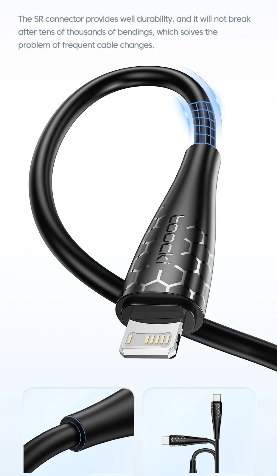 Toocki 2.4A Lightning Cable – Fast Charging USB Cord for iPhone 14/13/12/11 Pro Max, iPad, 8/7 Plus