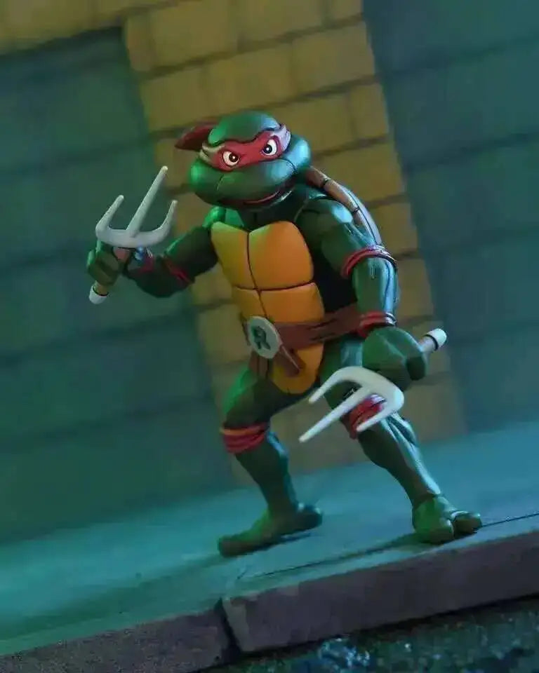 Four New NECA Anime Action Figures – Leonardo Teenage Mutant Ninja Turtles Pizza Club Model Figurines for Toys & Shelf Display