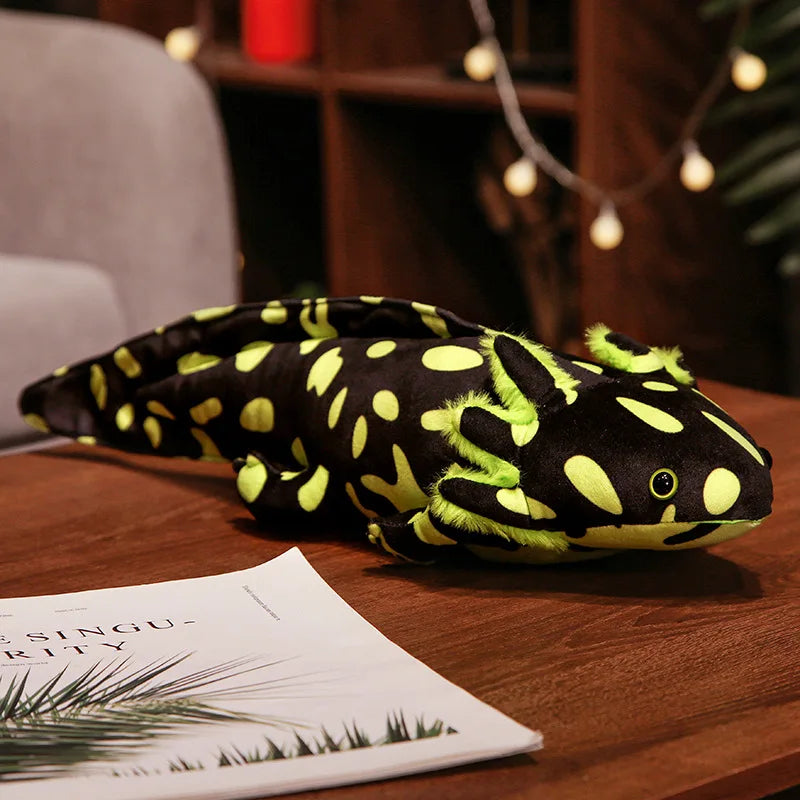 Kawaii Colorful Newt Plush Toy — 23-80cm Cute Axolotl Salamander Stuffed Animal, Fuzzy Long Pillow Cushion for Kids Gift