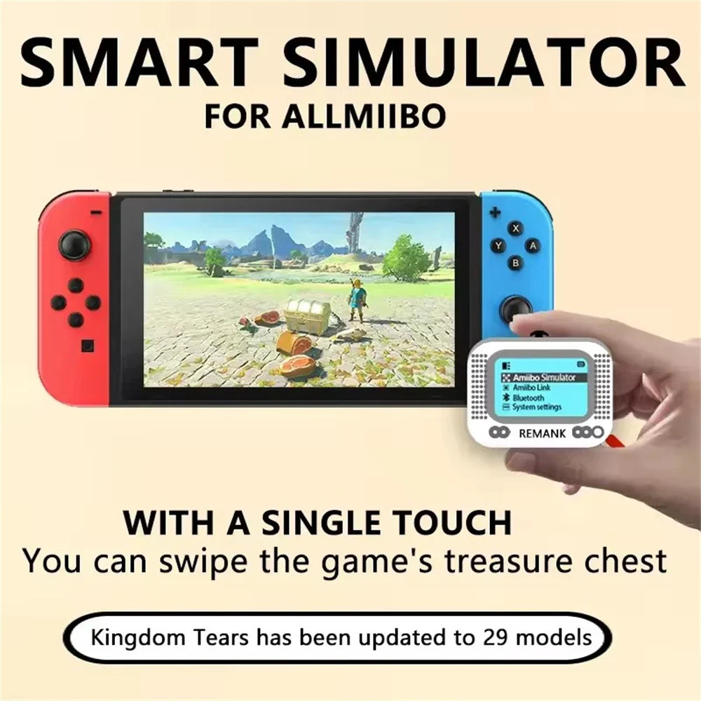 Universal Chargeable Amiibo Emulator Writer – Bluetooth-Compatible Gaming Accessory for Switch & Wii U Allmiibo Simulator Tool