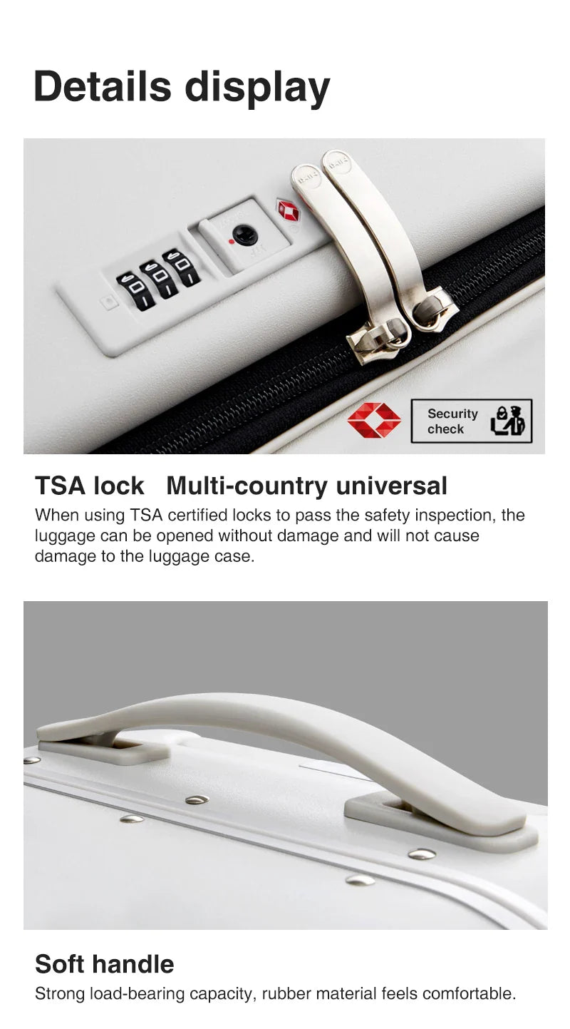 Mixi Aluminum Frame Carry-On Suitcase — Patent Design Rolling Luggage for Cabin, 18/20/24 Inch M9260