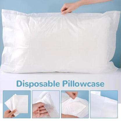 20PCS Disposable Pillow Covers - Thick Soft Breathable Hygienic Pillow Protectors for Travel, Hotel & Home Use