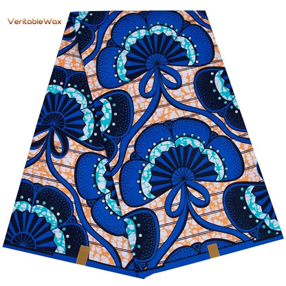 African Ankara Double Print Batik Fabric - Real Wax Patchwork Textile for DIY Sewing, Wedding Dresses & Crafts