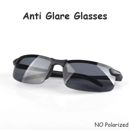Night Vision Driving Glasses – Anti-Glare Half Frame Sunglasses for Men & Women Day/Night Sports Eyewear