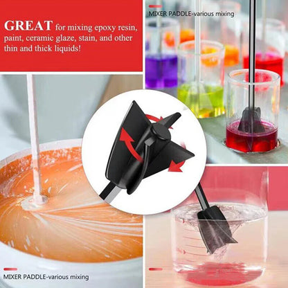Epoxy Mixer Paint Drill Attachment - Paddle Consistency Liquids Resin Stirrer Head with Drill Chuck, Paint & Resin Mixer Attachment