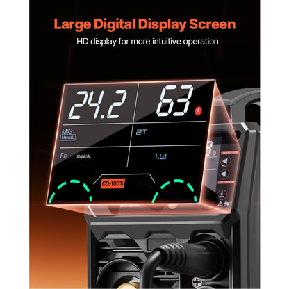 VEVOR 5-in-1 200A MIG Welder – Gas/Flux Core MIG, Stick, Lift TIG, AU TIG with LCD Display