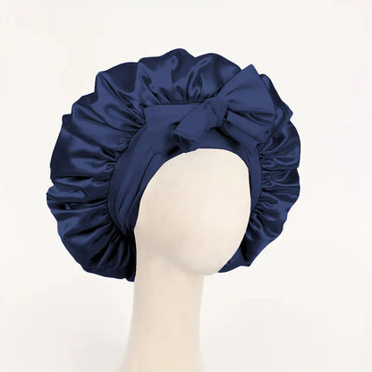 Satin Silk Bonnet – Adjustable Sleeping Hair Bonnet with Tie Band for Women & Men