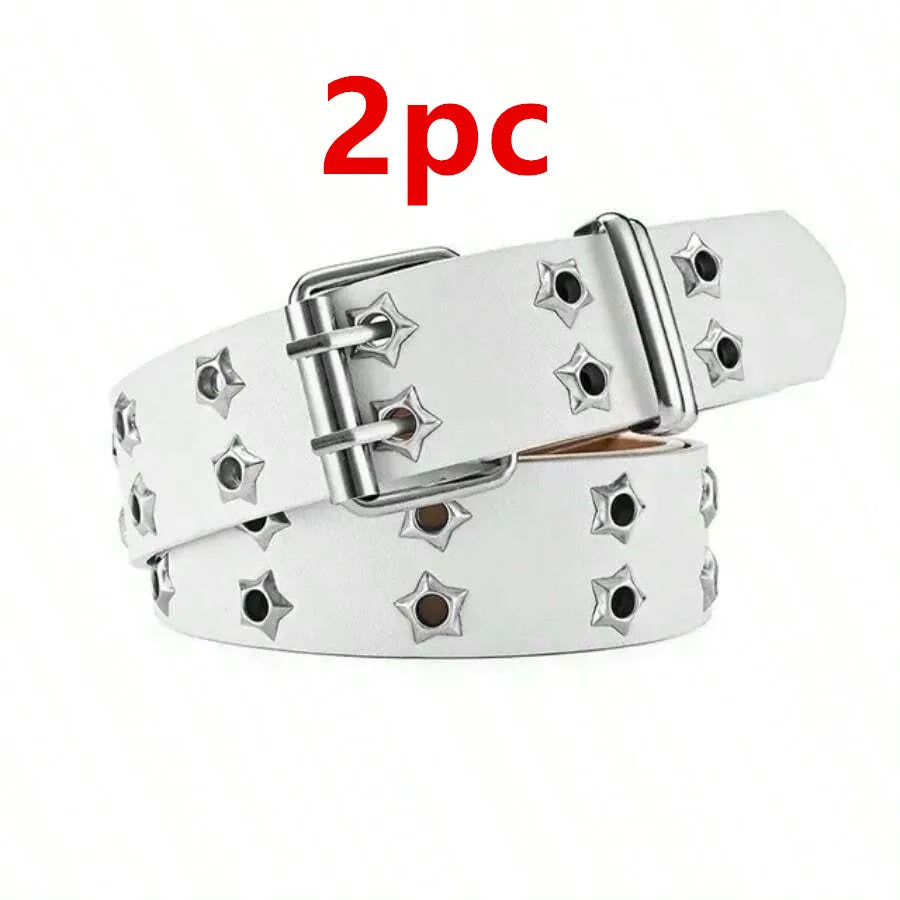 Women's Punk Hollow-Out Belt - Star Decor Fashion Waistband for Fall, Autumn & Halloween