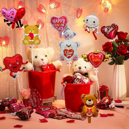 10PCS Valentine’s Day Mini Love Bear Balloons – Cute Wedding, Engagement & Birthday Party Decorations