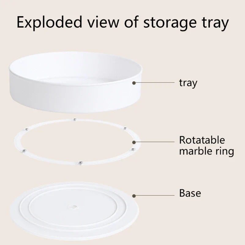 360° Rotating Cabinet Organizer – Non-Slip Kitchen & Bathroom Turntable for Spices, Cosmetics & Storage
